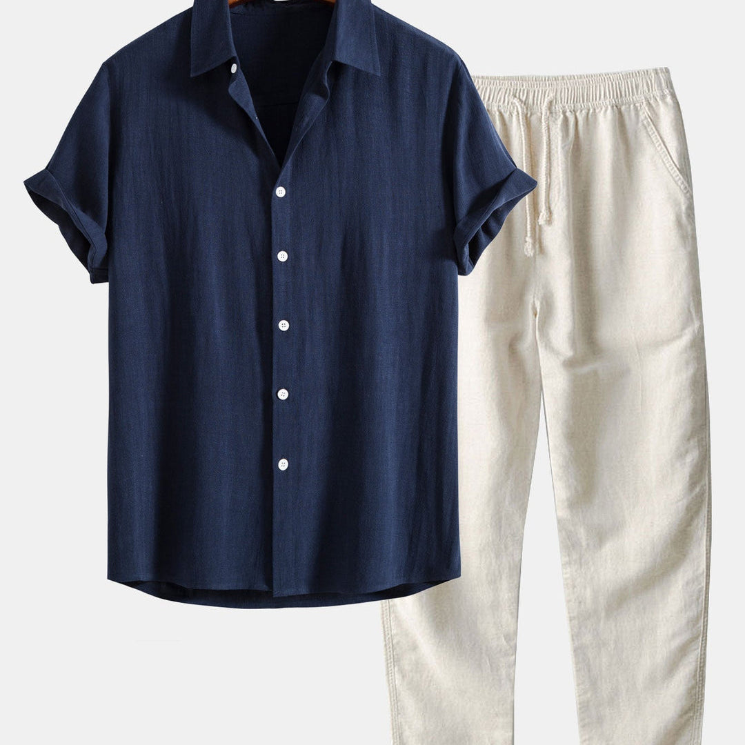 Zestawu Męskie Letni Styl | Luźny Krój | Navy, Beige, Czarny
