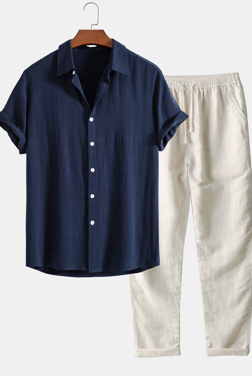 Zestawu Męskie Letni Styl | Luźny Krój | Navy, Beige, Czarny