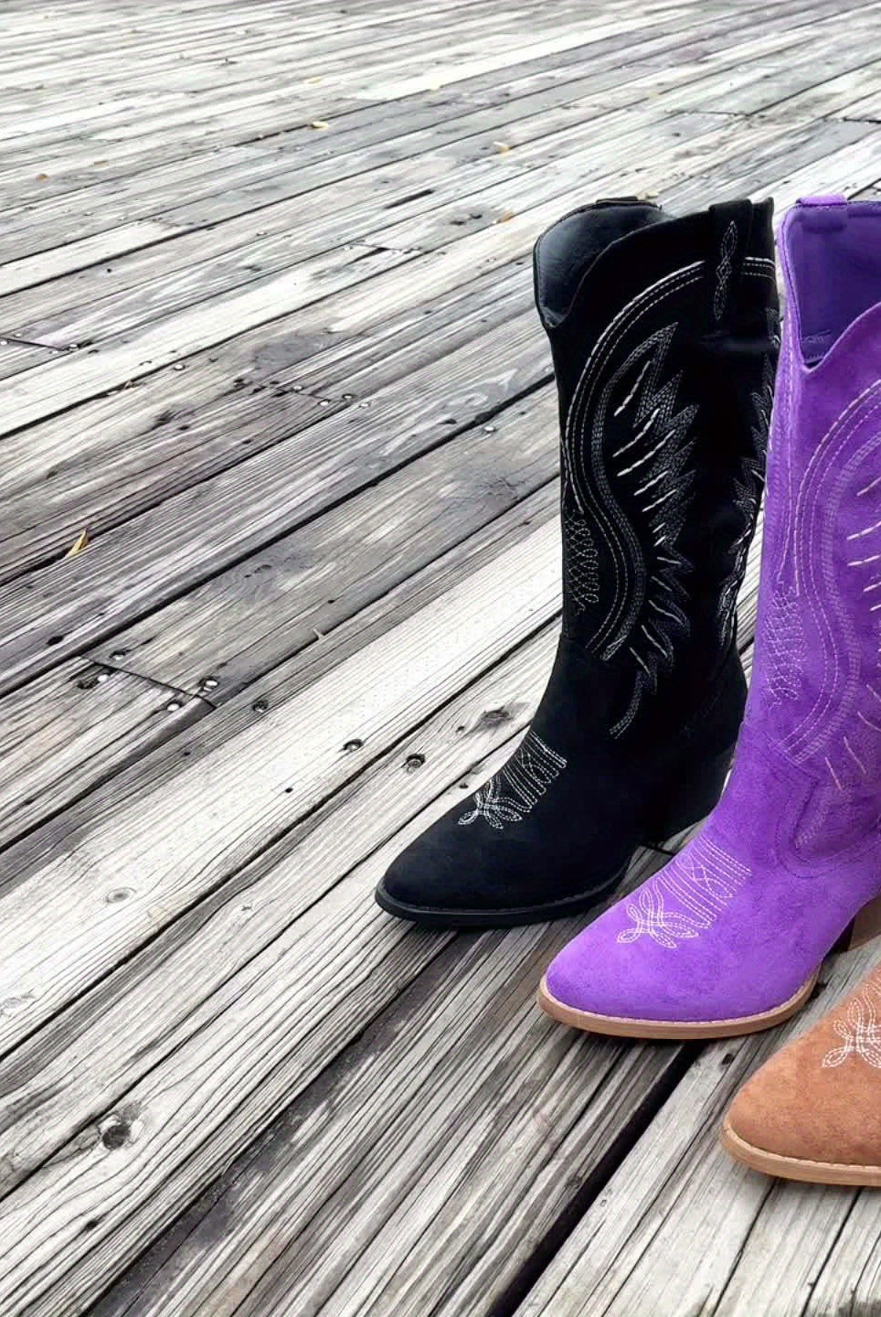Buty kowbojskie damskie zamsz midnight wodoodporne