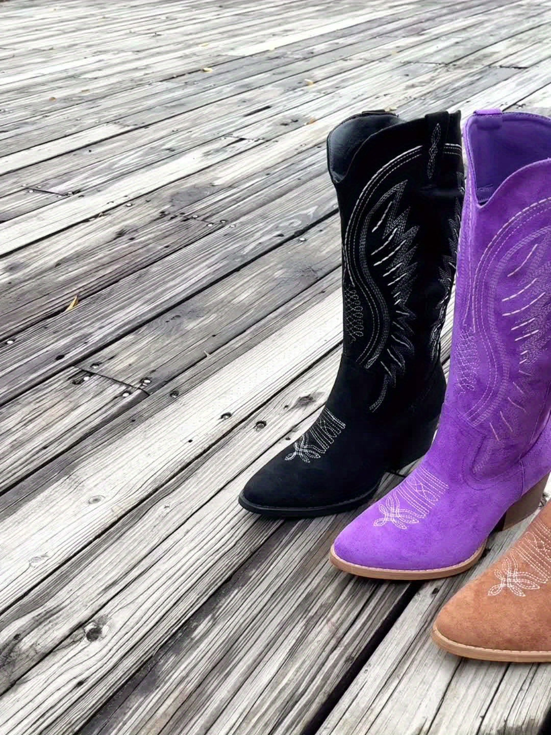 Buty kowbojskie damskie zamsz midnight wodoodporne