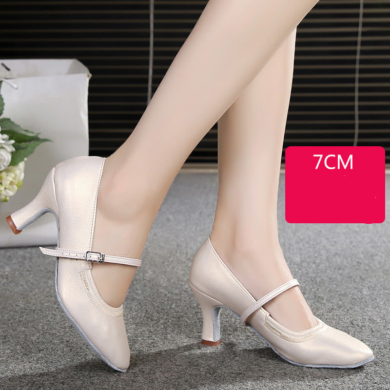 Buty do tańca łacińskiego damskie | Obcas środkowy, miękka podeszwa