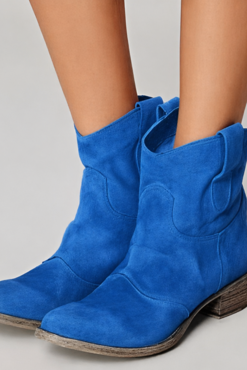 Buty Botki Zamszowe | Damskie Buty na Kostkę | Miękki Zamsz