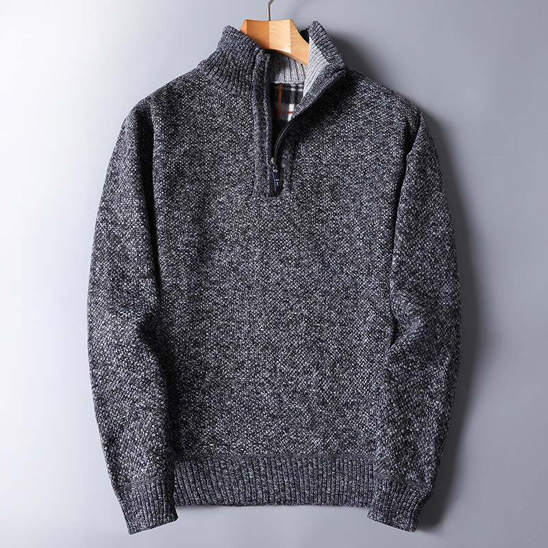 Męski sweter z półgolfem i zamkiem – ciepły i elegancki