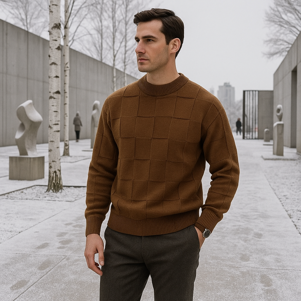 Męski sweter - Premium bawełna - Klasyczny krój