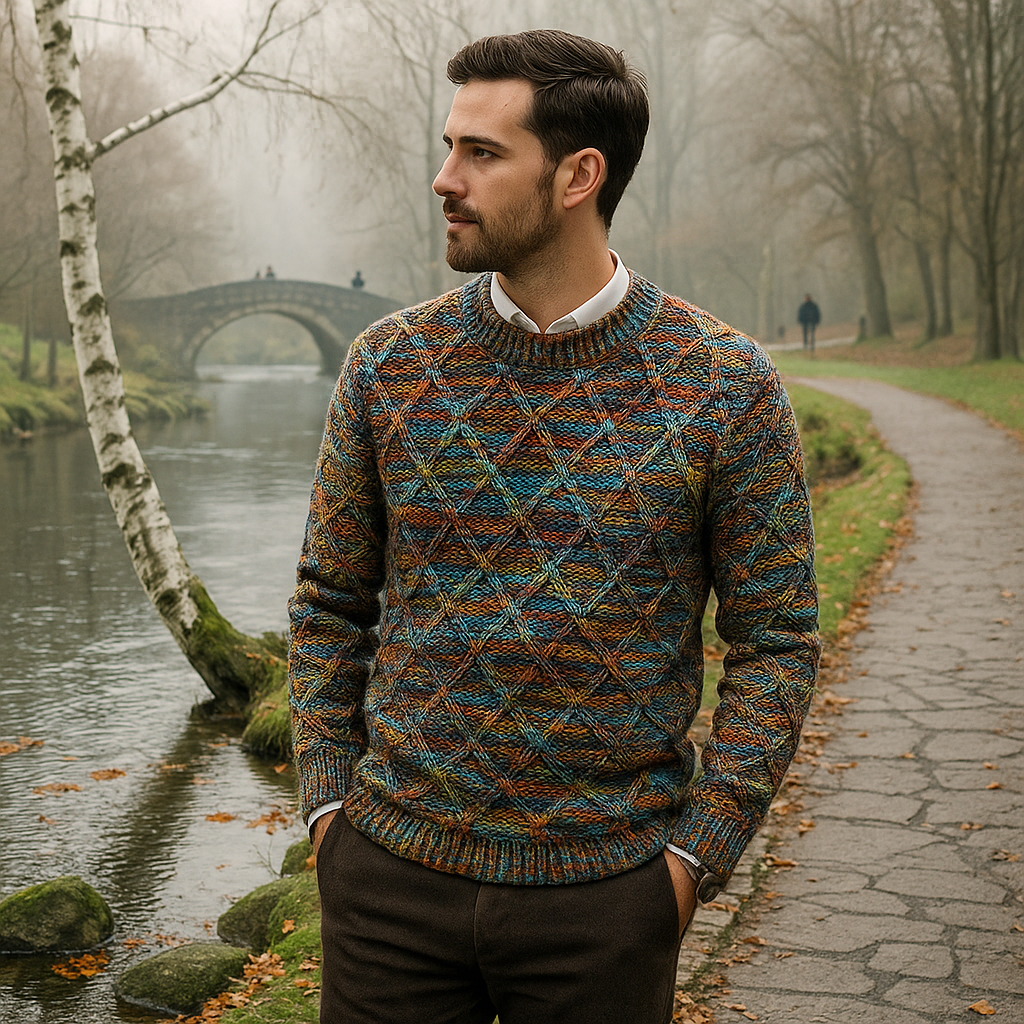 Elegancki - unikalny - męski sweter