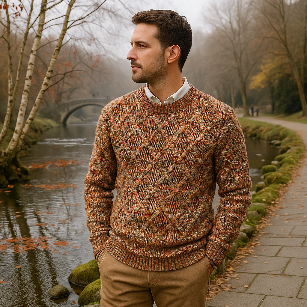 Elegancki - unikalny - męski sweter
