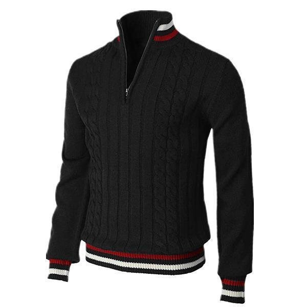 Martin - Elegancki męski sweter z kołnierzem - klasyczny krój