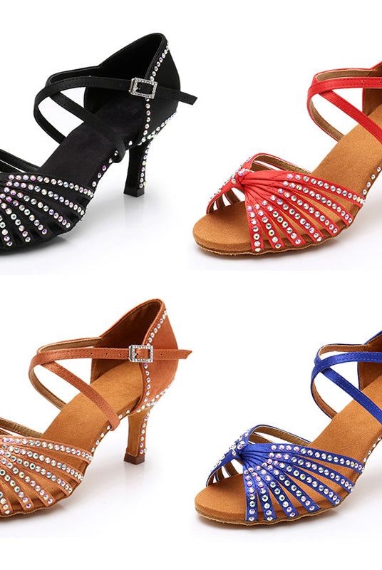 Buty do tańca latynoskiego | Rhinestone, obcas średni | Ballroom