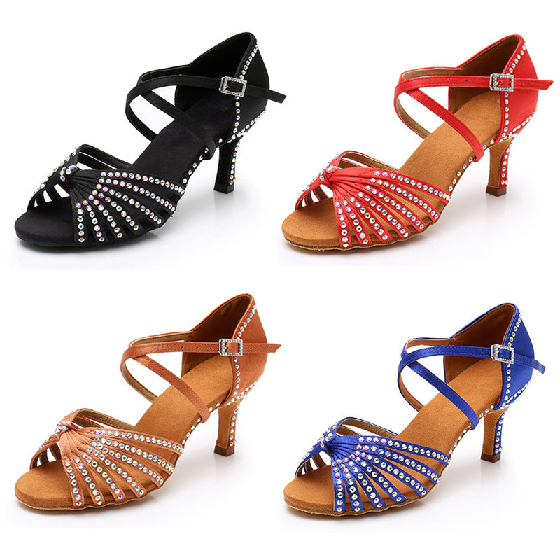 Buty do tańca latynoskiego | Rhinestone, obcas średni | Ballroom