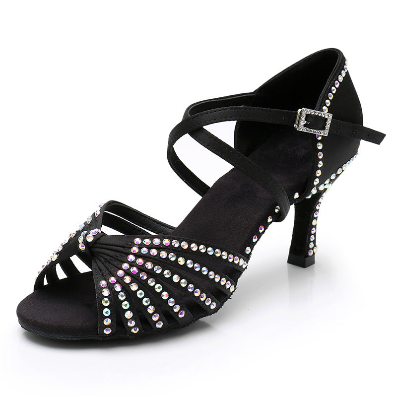 Buty do tańca latynoskiego | Rhinestone, obcas średni | Ballroom