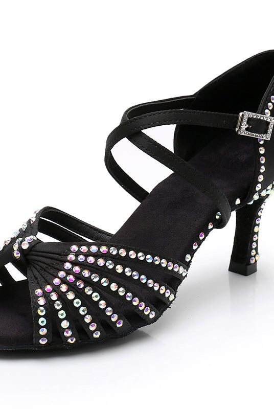 Buty do tańca latynoskiego | Rhinestone, obcas średni | Ballroom