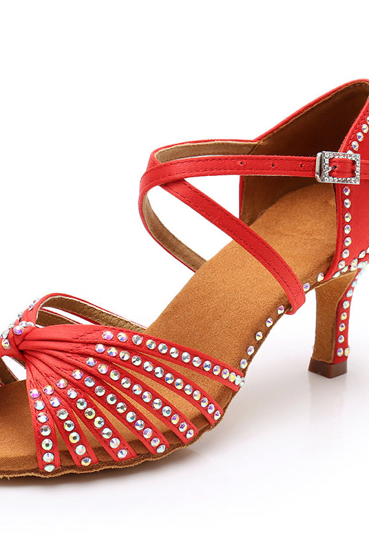 Buty do tańca latynoskiego | Rhinestone, obcas średni | Ballroom