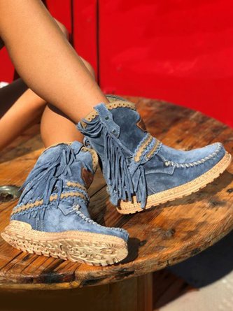 Buty Kowbojskie z Frędzlami | Damskie, Skórzane, Jesień