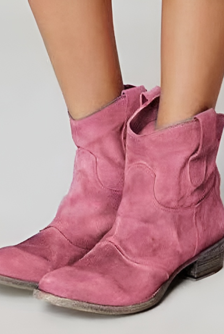 Buty Botki Zamszowe | Damskie Buty na Kostkę | Miękki Zamsz