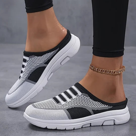 Damskie wsuwane trampki z dzianiny slip-on niska podeszwa
