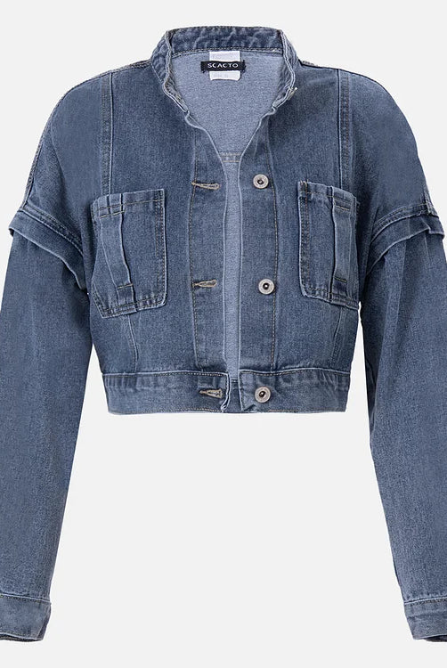 Kombinezon damski | Denim z pilotem, zamek błyskawiczny