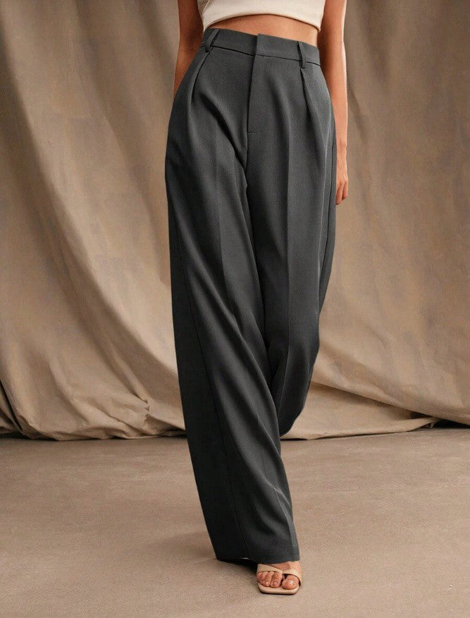 Spodnie Taille Haute Jambes Larges | Damskie, Eleganckie