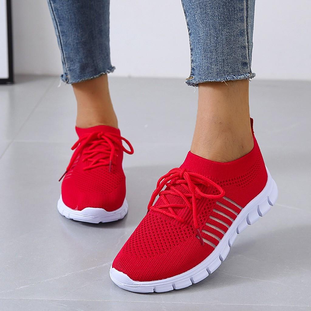 Damskie sneakersy ortopedyczne Flyknit oddychające z podparciem łuku stopy