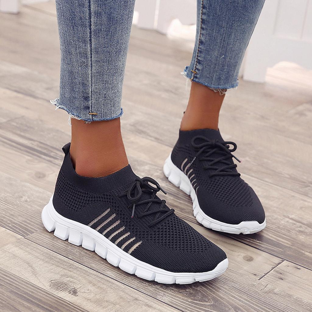 Damskie sneakersy ortopedyczne Flyknit oddychające z podparciem łuku stopy