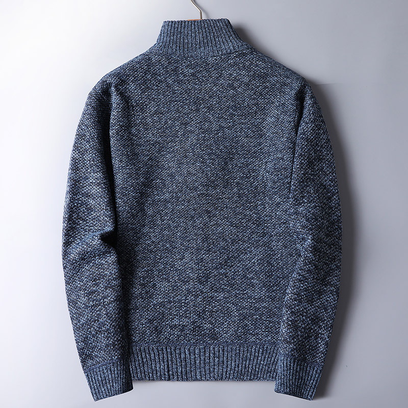 Męski sweter z półgolfem i zamkiem – ciepły i elegancki