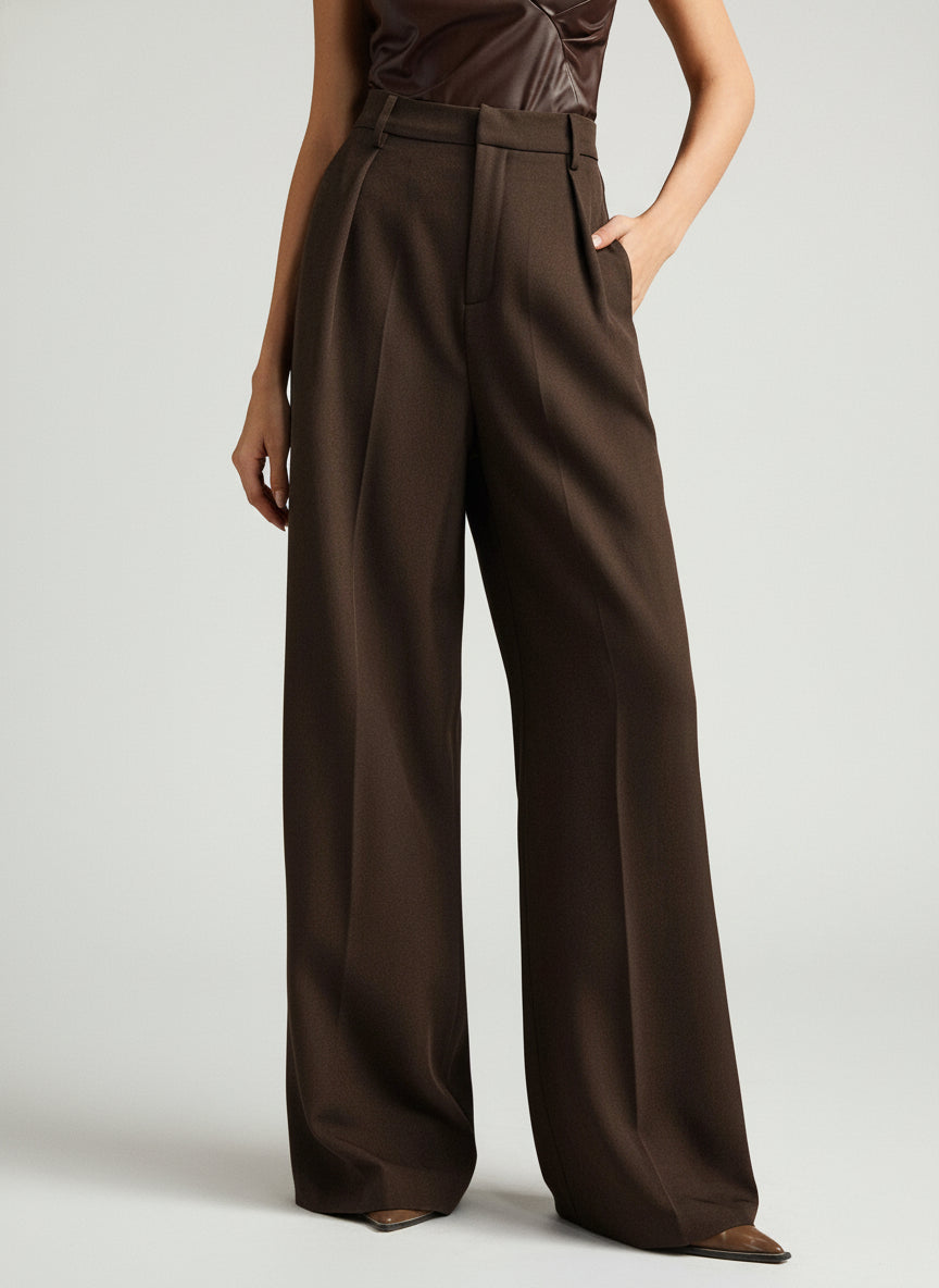 Spodnie Taille Haute Jambes Larges | Damskie, Eleganckie