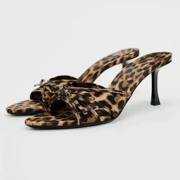 Damskie Pantofle na Obcasie | Slip-on, Mesh, Czarne