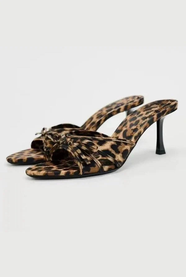 Damskie Pantofle na Obcasie | Slip-on, Mesh, Czarne