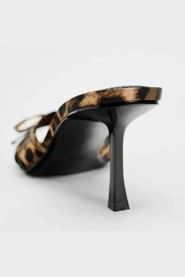 Damskie Pantofle na Obcasie | Slip-on, Mesh, Czarne