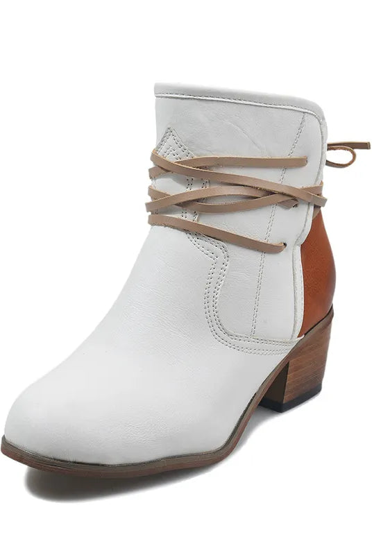 Buty Kowbojskie Damskie | Sznurowanie, Obcas Blokowy