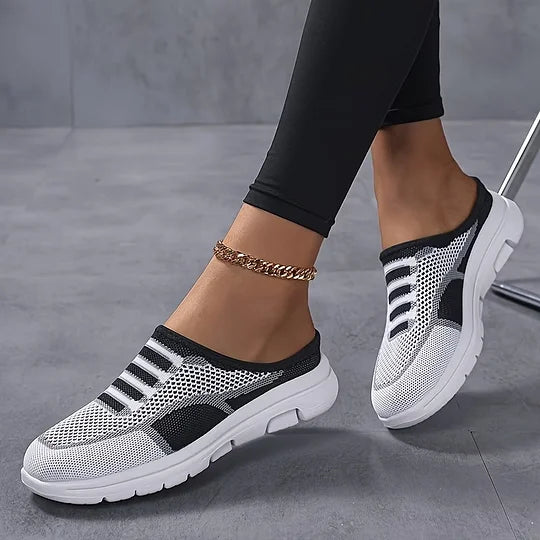 Damskie wsuwane trampki z dzianiny slip-on niska podeszwa