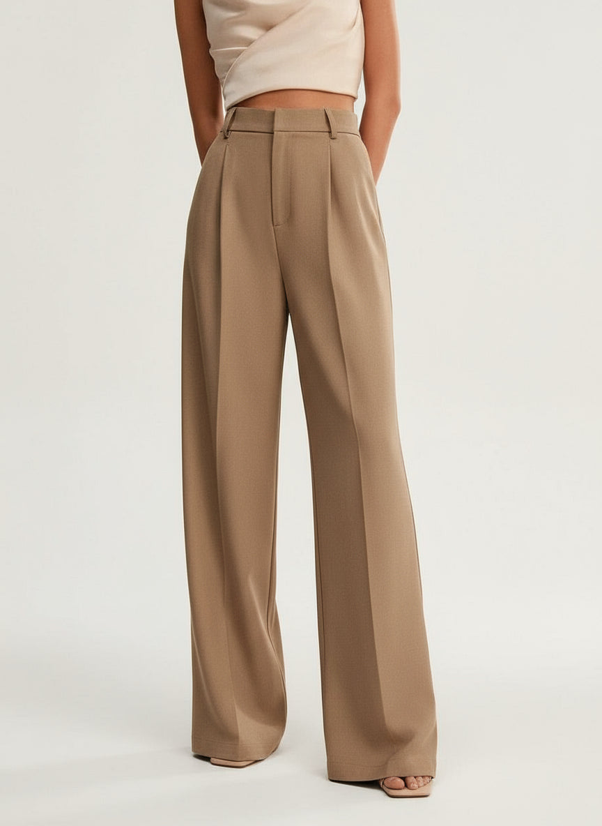 Spodnie Taille Haute Jambes Larges | Damskie, Eleganckie