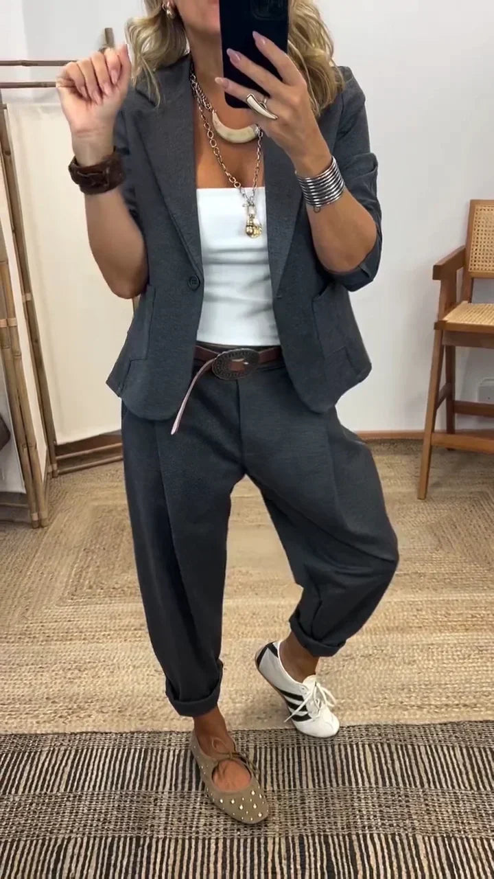 Garnitur Żakiet Spodnie | Beż, Czarny, Szary | Tailor Casual