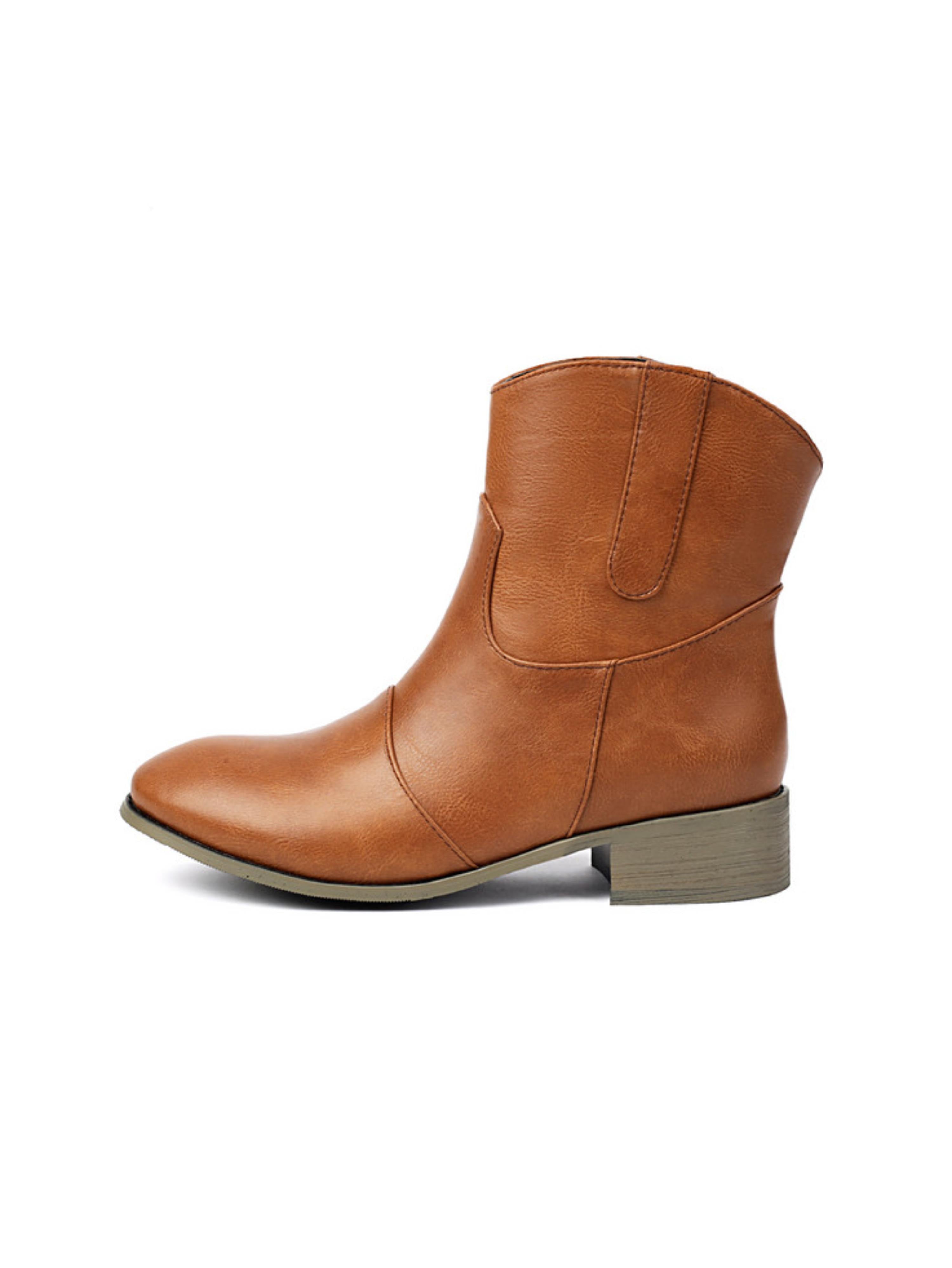 Buty Kowbojskie | Kostka, Blok Obcas, Brązowe