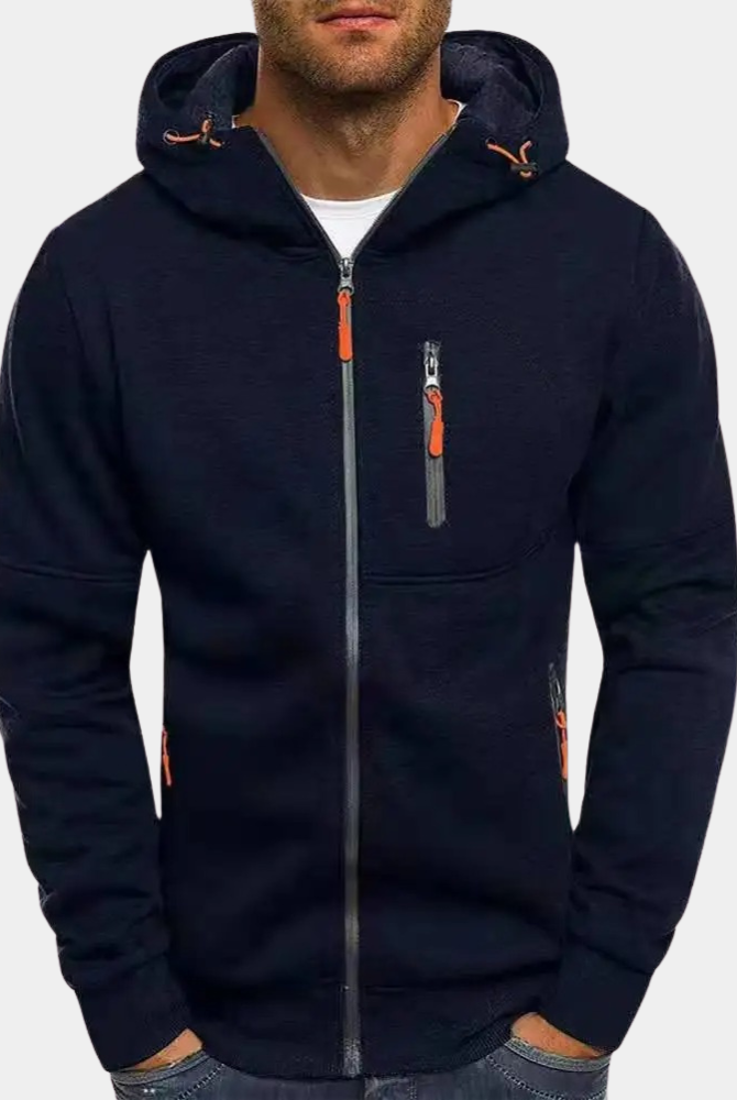 Męska Bluza Rozpinana Z Kapturem Casual