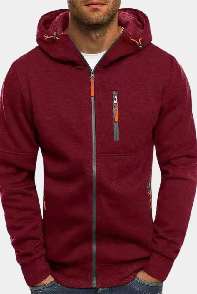 Męska Bluza Rozpinana Z Kapturem Casual