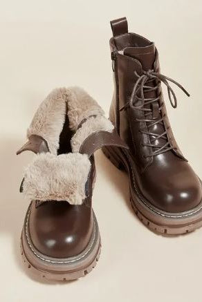 Damskie buty zimowe Riza z futrem wodoodporne