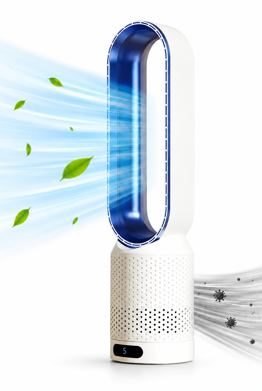 Przenośny oczyszczacz powietrza | Filtr HEPA, filtr węglowy | Wentylator bezłopatkowy
