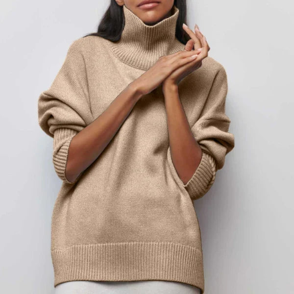 Damski Sweter Golfik Oversize Długi Rękaw