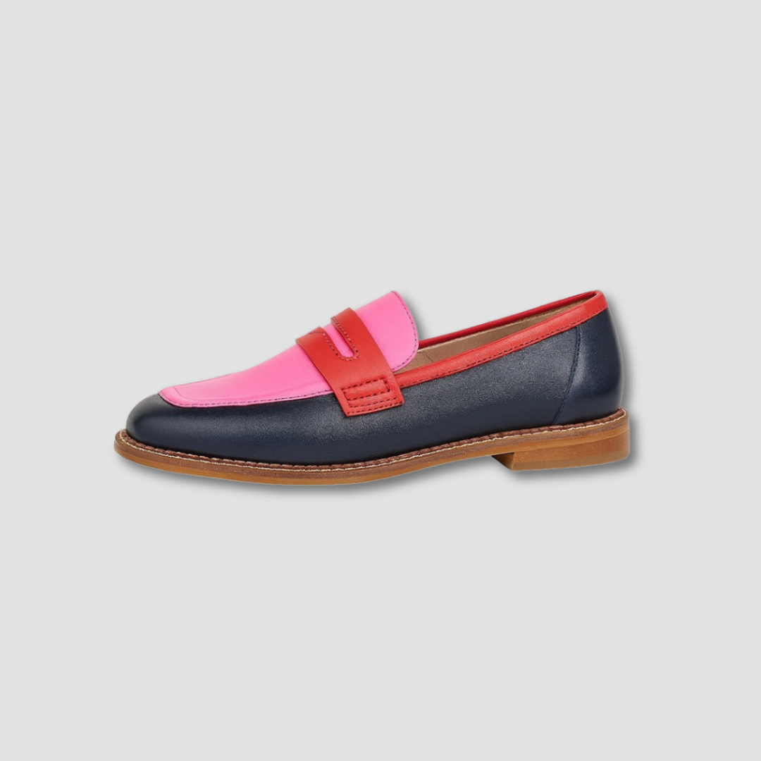 Women multicolor flat loafers round toe slip-on casual shoes