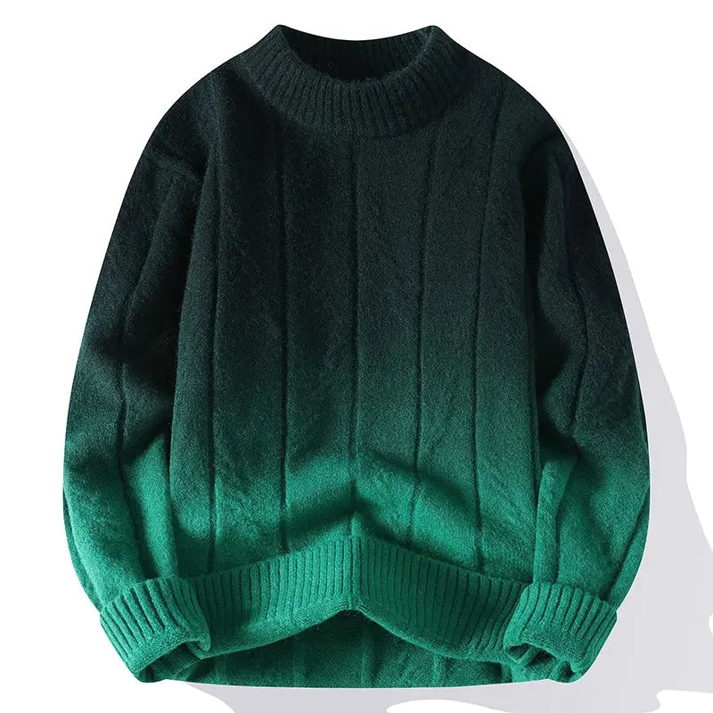 Męski sweter - gradientowy wzór - na co dzień