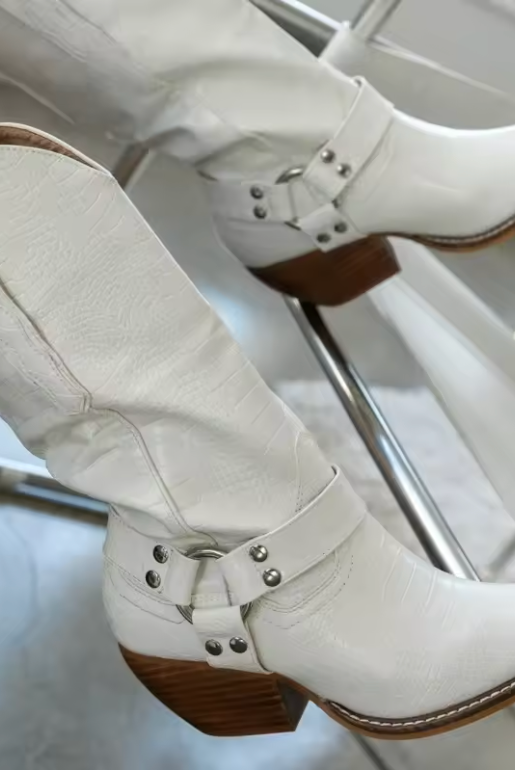 Buty Cowboy | Zachodnie, Szpiczaste, Druk Krowy