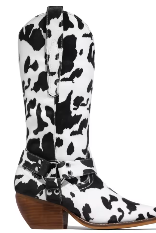 Buty Cowboy | Zachodnie, Szpiczaste, Druk Krowy