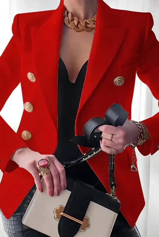 Blazer damski | Zabudowanie proste, ramiona strukturyzowane