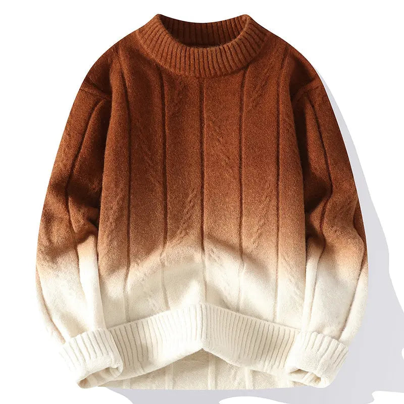 Męski sweter - gradientowy wzór - na co dzień
