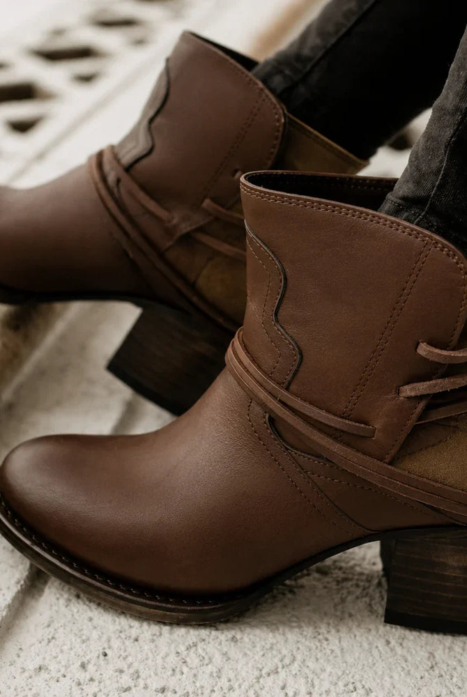 Buty Kowbojskie Damskie | Sznurowanie, Obcas Blokowy