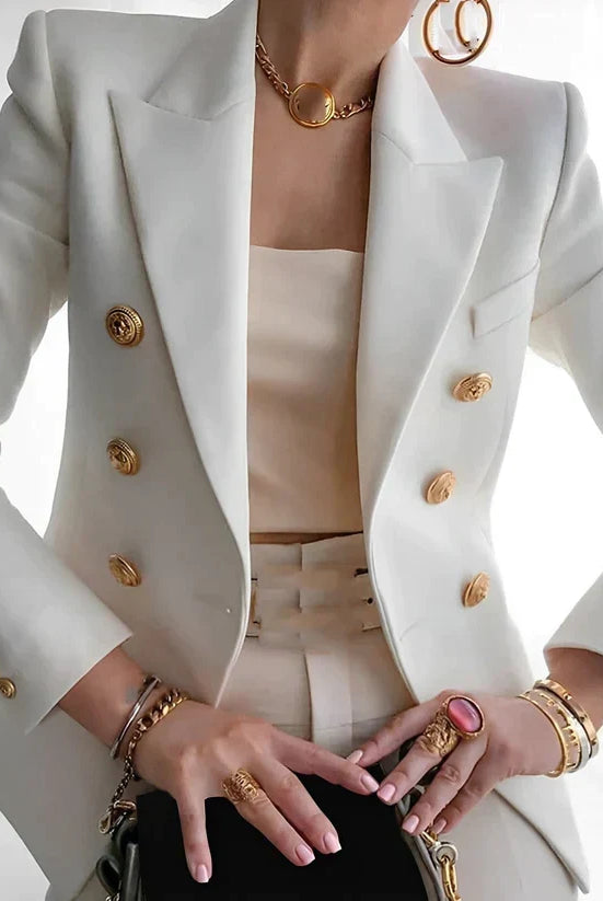 Blazer damski | Zabudowanie proste, ramiona strukturyzowane