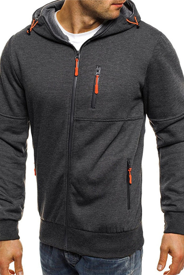 Męska Bluza Rozpinana Z Kapturem Casual