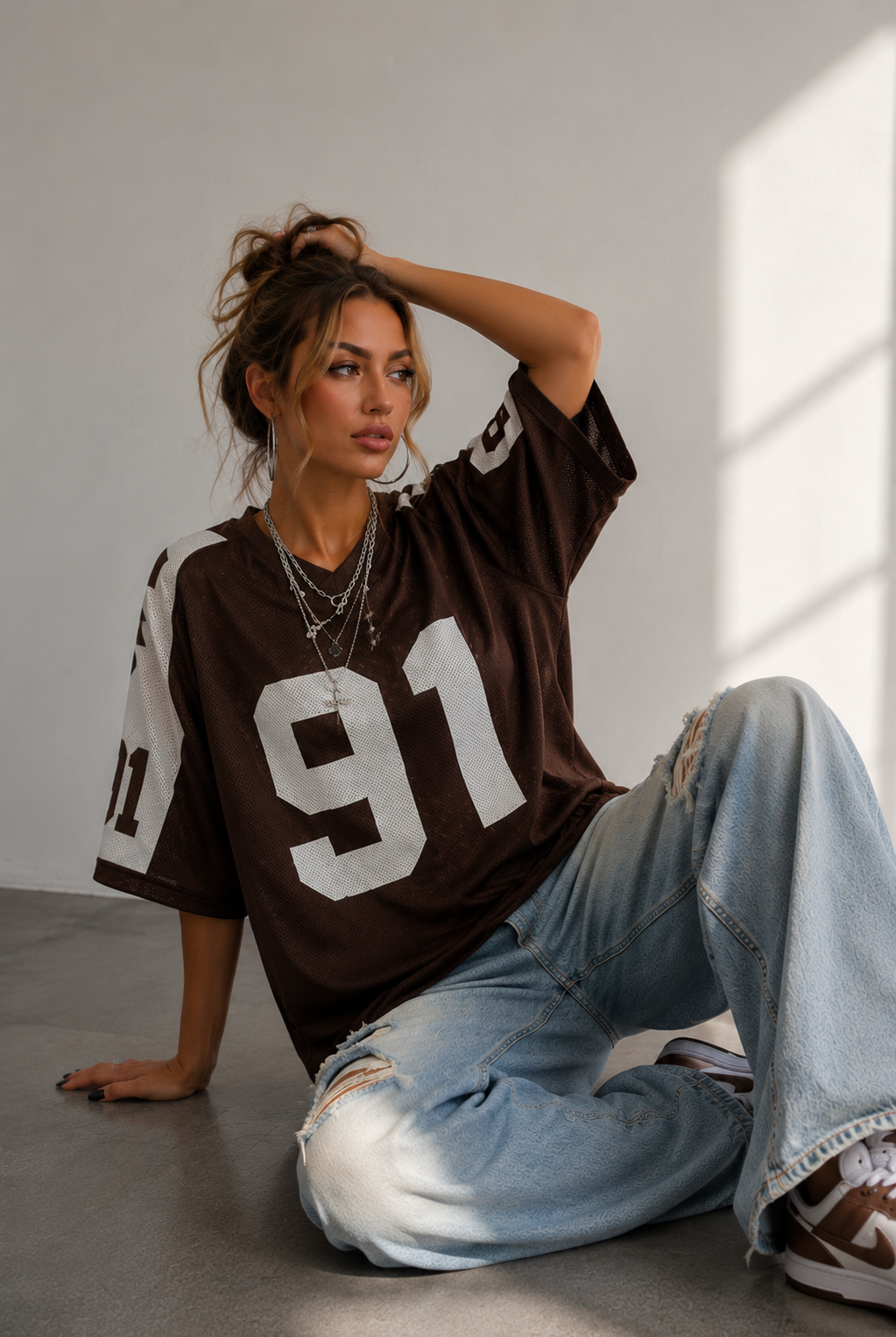Koszulka Sportowa Oversized | Druk Numeryczny | Y2K Streetwear