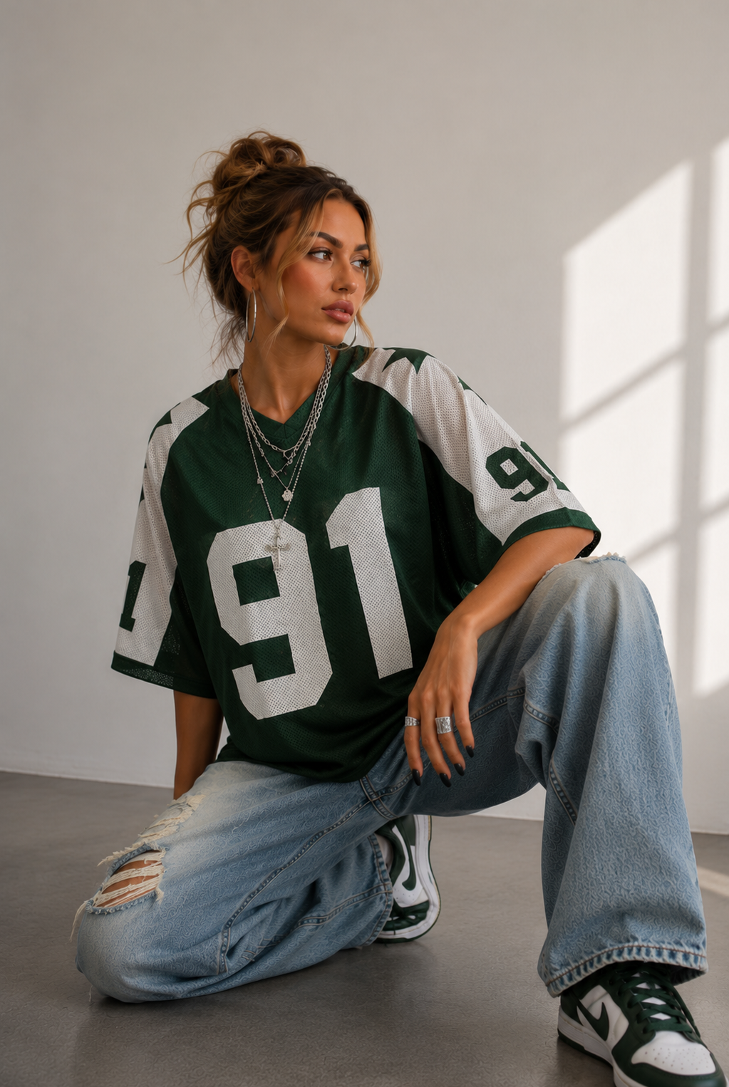 Koszulka Sportowa Oversized | Druk Numeryczny | Y2K Streetwear