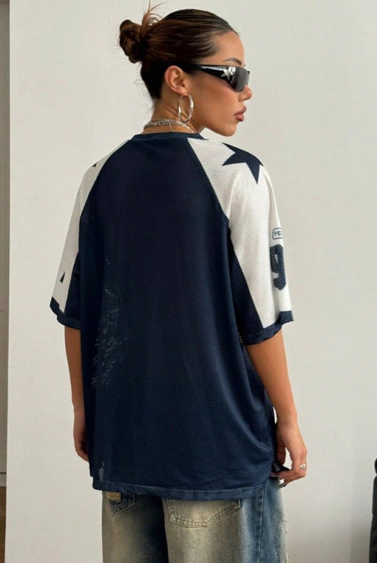Koszulka Sportowa Oversized | Druk Numeryczny | Y2K Streetwear